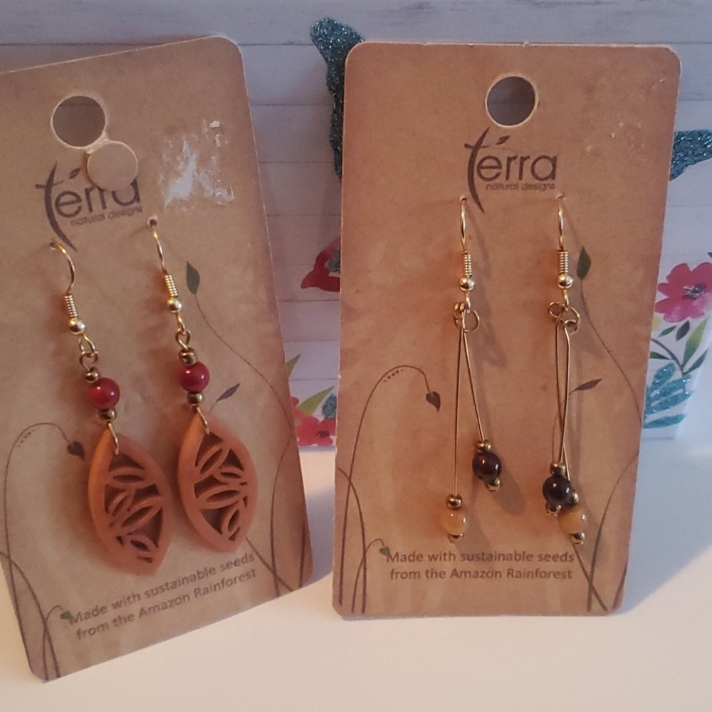 2 Pair Terra Natural Designs Earrings